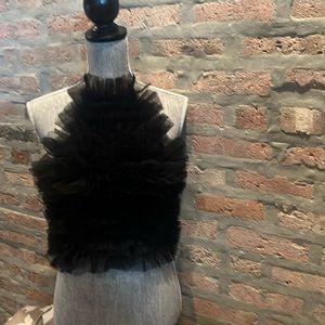 Zara New w/o tag black tulle halter top, size medium